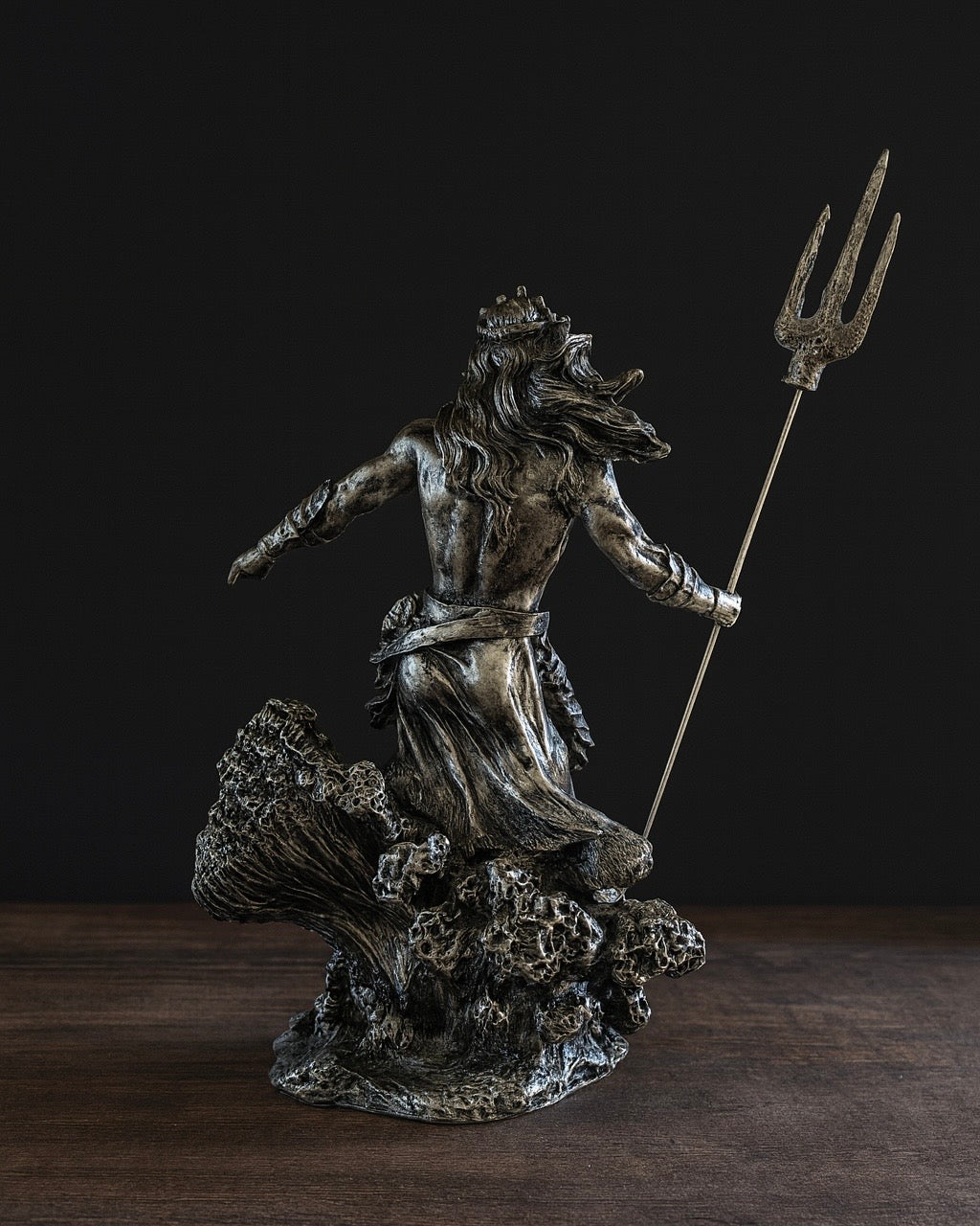 Poseidon Greek God Statue with Trident – Ancient Mythology Sea God Sculpture for Home & Office Decor