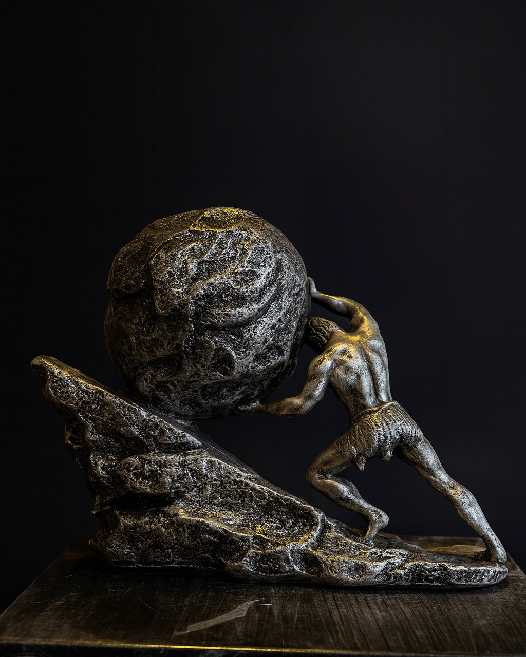 Sisyphus Statue – Greek Mythology Sculpture, Perseverance & Strength Figurine, Home Office Decor