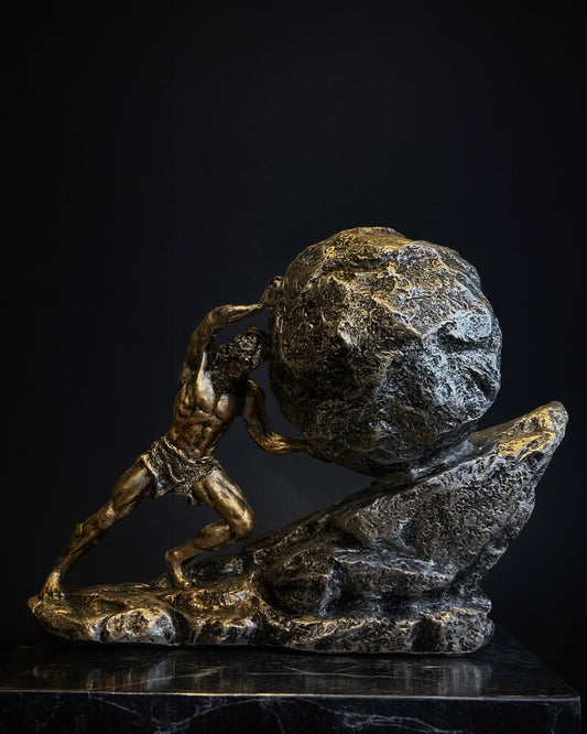 Sisyphus Statue – Greek Mythology Sculpture, Perseverance & Strength Figurine, Home Office Decor