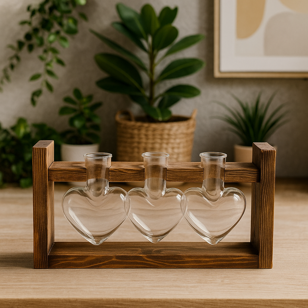 Heart Glass Terrarium – Minimalist Plant Vase