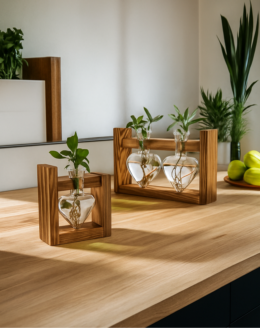 Heart Glass Terrarium – Minimalist Plant Vase