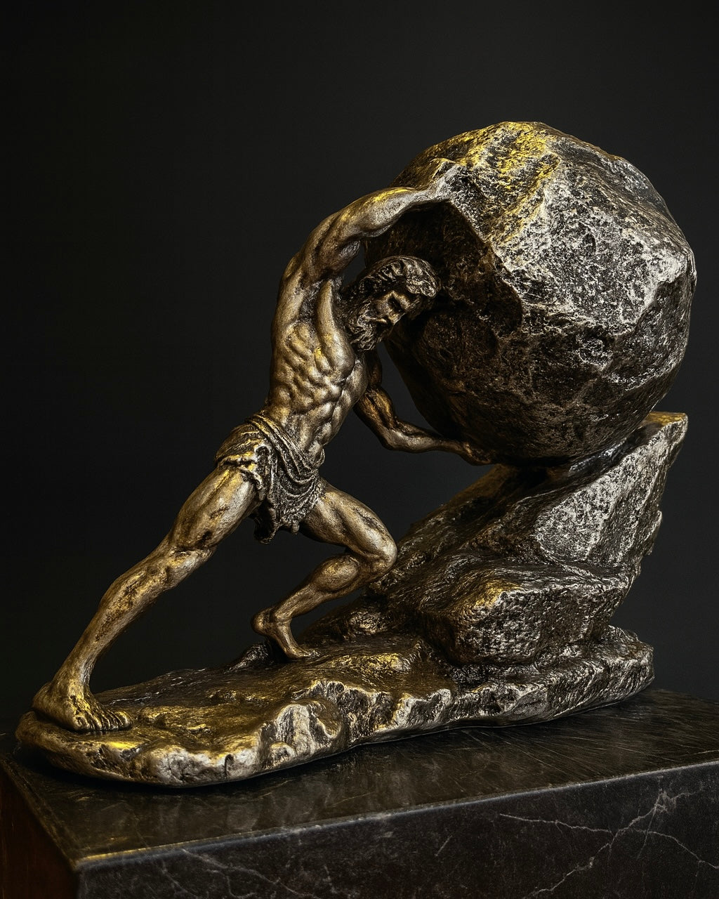 Sisyphus Statue – Greek Mythology Sculpture, Perseverance & Strength Figurine, Home Office Decor