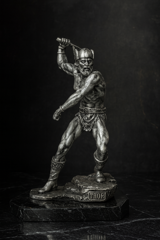 Thor Norse Mythology Statue – God of Thunder Viking Warrior Figurine